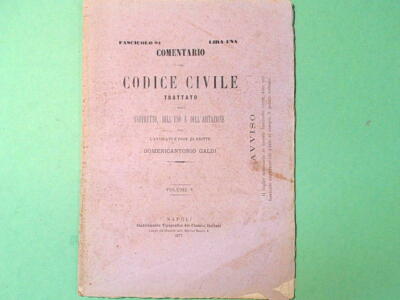 KOMMENTAR ZUM BÜRGERLICHEN GESETZBUCH VOL V FASC 61 ITALIENISCHE KLASSIKER 1877