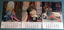 CALENDARIO VESPA PIAGGIO 1964 orig. Paola Pitagora, Stefania Sandrelli, Kessler