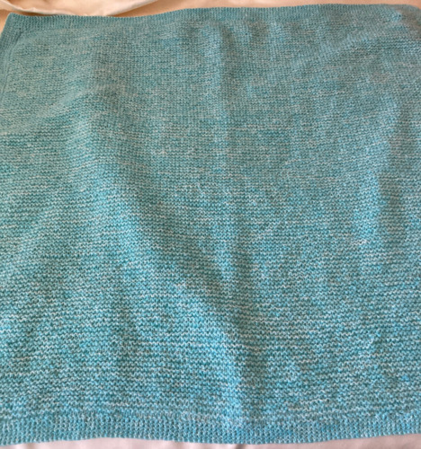 100% 4-Ply Cashmere Teal Blue Handmade Childrens Baby Kids Knitted Throw Blanket