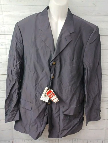 Vtg Turbulence Simon Sebag Blazer Mens Sport Coat Purple Sz 46