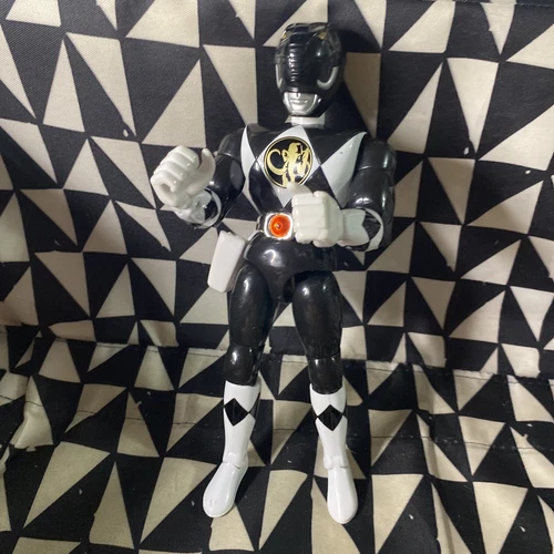 POWER RANGERS 8” VINTAGE 1994 Kick Action Black Ranger Zack Action Figure