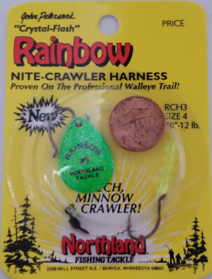 Green Glitter #4 Blade Live Bait Spinner Harness 48'' 12# Northland Tackle RCH3