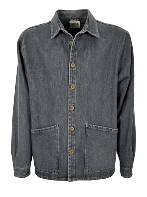 MADSON by BottegaChilometriZero Grey Denim Shirt Jacket DU22707 100% Cotton