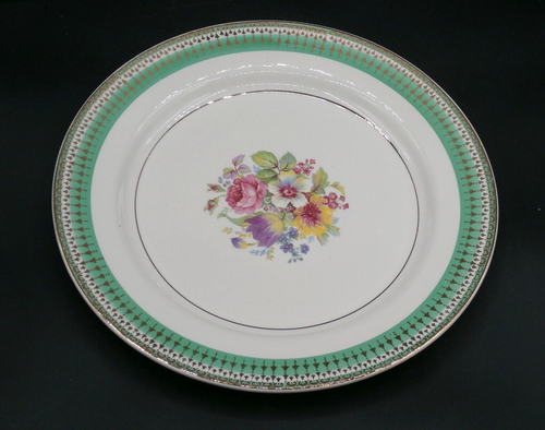 Vtg. Stetson Dinner Plates AMERICAN BEAUTY Floral Pattern RARE GREEN RIM Set/4 - Picture 21 of 22