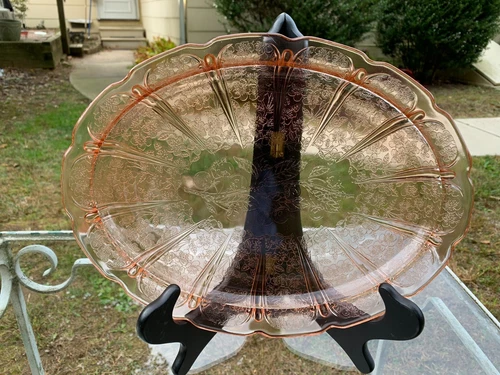 Cherry Blossom Pink Undivided Platter 13" Jeannette Depression Glass 1930-39 WOW
