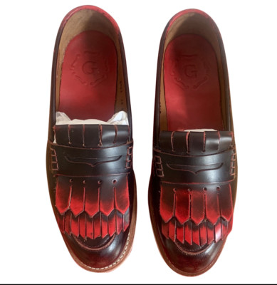 Grenson Wedges Leder Schuhe Gradient Bordeaux Rot Schwarz EU 37,5 wie Trickers