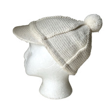NEW NWT GAP IVORY ALPACA WOOL KNIT SOFT BILL BEANIE HAT WOMEN'S S/M SMALL MEDIUM