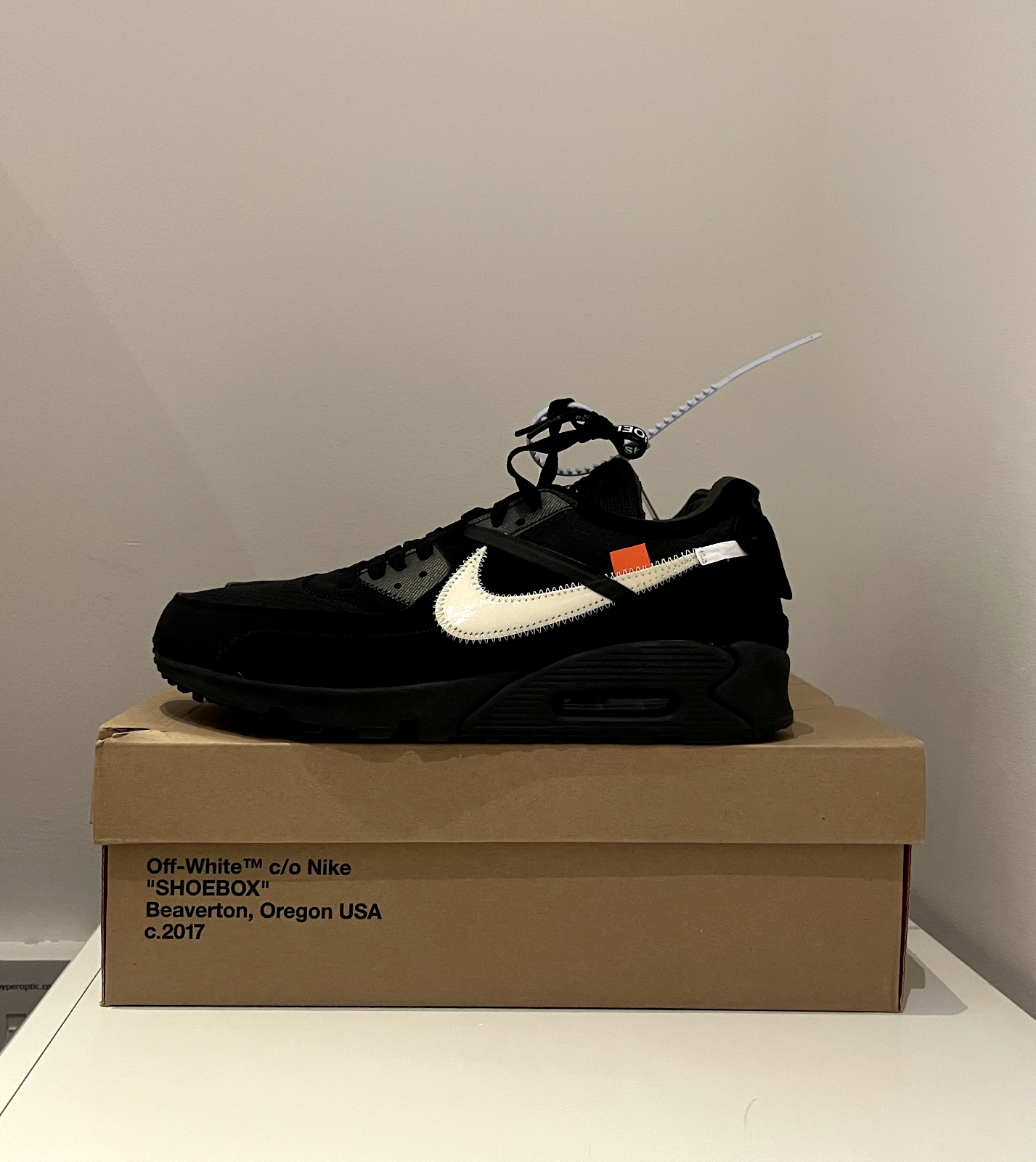 OFF WHITE X NIKE Nike x Off White Air Max 90 "Black" Taglia US 10.5 AA7293 001 Nuove di zecca