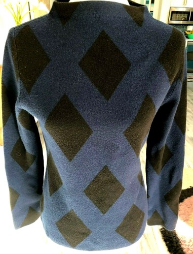Ann Taylor blue/black mock turtleneck 