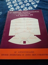 Programme Festival de Besançon 1970-concours jeunes chefs orchestre musique !