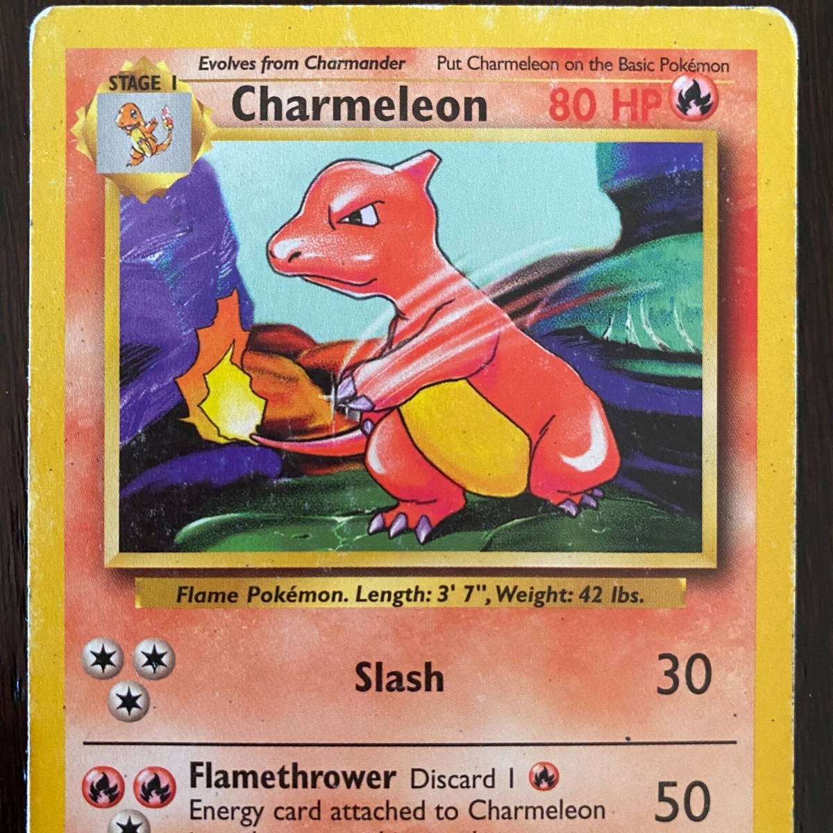 1999 Charmeleon 24/102 WOTC Base Set Pokemon Card Lightly Played