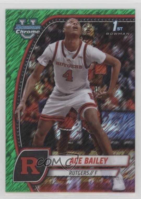2024-25 Bowman U Chrome Green Shimmer Refractor Ace Bailey #1 13c5