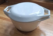 Original COPCO Denmark Cast Iron Casserole 16cm Diameter White Michael Lax 7002