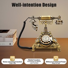Old Fashioned Telephone Retro Vintage Rotary Dial Phone Home Decor Desk Landline