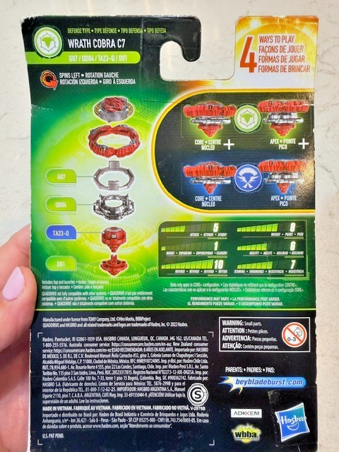 NEW! Hasbro Beyblade Burst QuadDrive Wrath Cobra C7 G07 Red