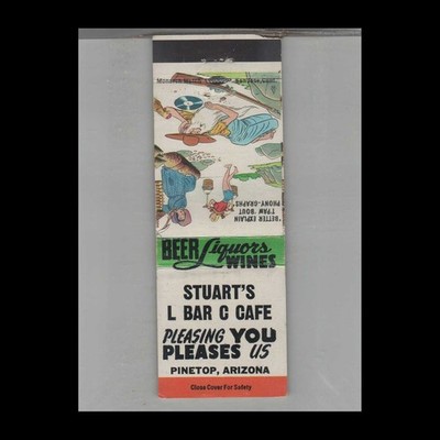 Matchbook Cover Hillbilly - Stuart's L Bar C Cafe Pinetop, AZ
