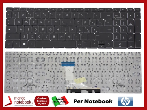 Tastiera Italiana HP Pavilion 15-CX 15-EC (Nera con contorno Bianco)