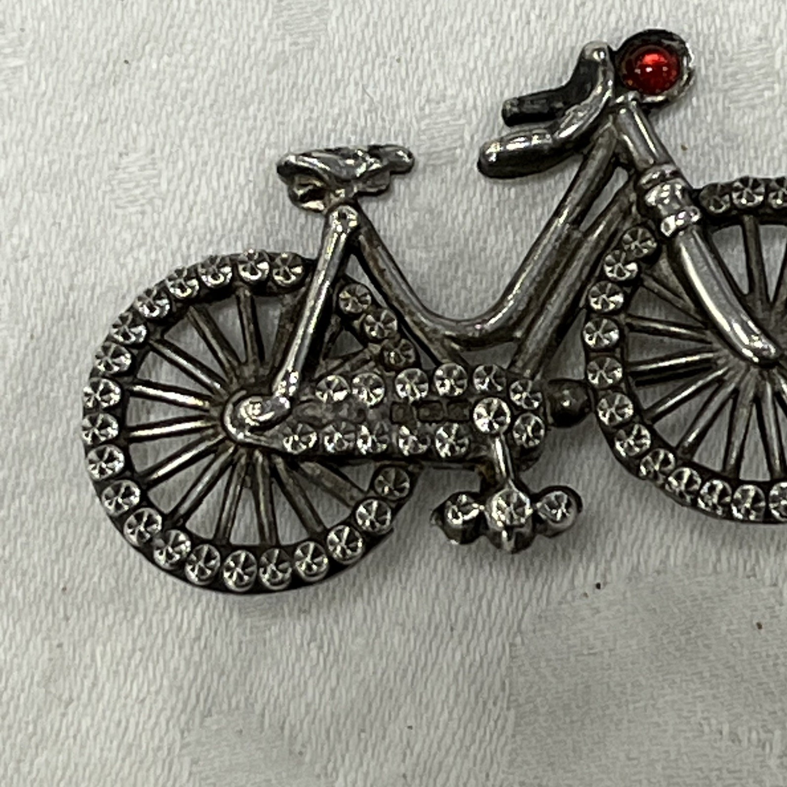 Superb Solid Silver Charles Horner Bicycle Brooch… - image 4