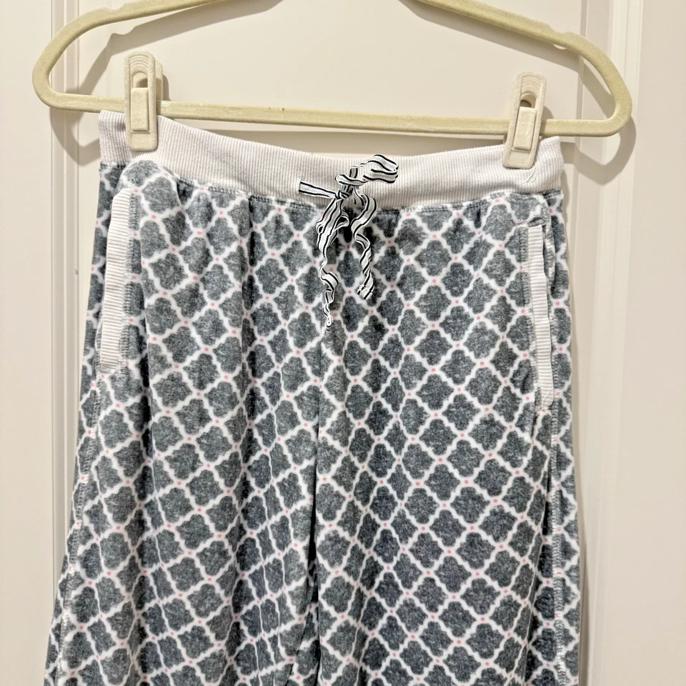 Nautica Women’s Small Gray White Pink Cozy Pajama Pants Pockets Super Soft - Image 3 of 4