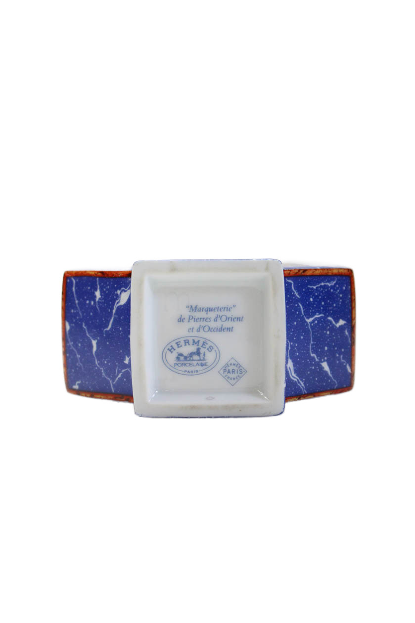 Hermes Marqueterie De Pierres d'Orient et d'Occident Sugar Bowl Set of 2 Blue 4" thumbnail 6