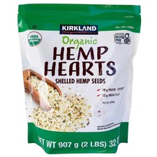 KIRKLAND SIGNATURE ORGANIC HEMP HEARTS SHELLED SEEDS GLUTEN FREE USDA PACK 907G 17.08 per kilo