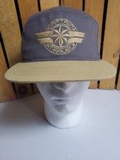 Marvel Comics Captain Marvel Baseball Cap Hat Snap Back Gray/Brn/Gld EUC