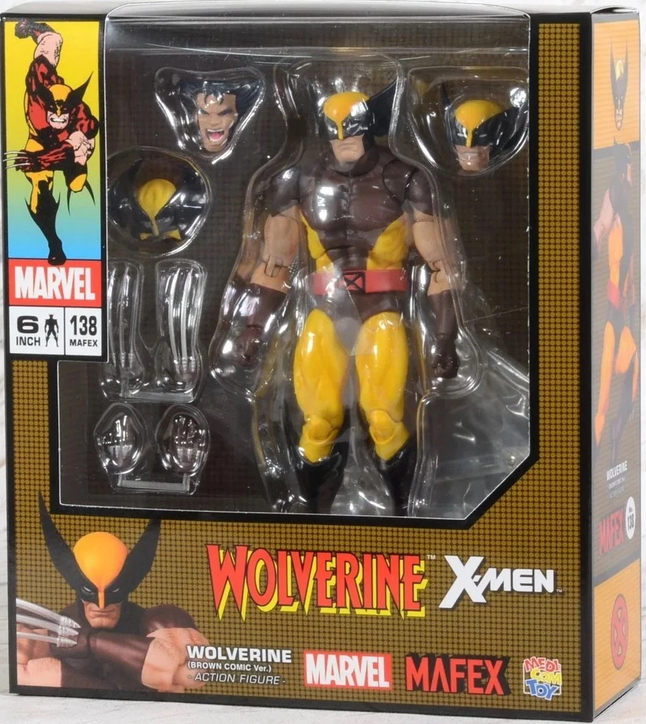 MARVEL MAFEX 138 Wolverine フィギュア MAFEX No.138 Wolverine X-MEN Brown Suit, CT Version 6 inch Action