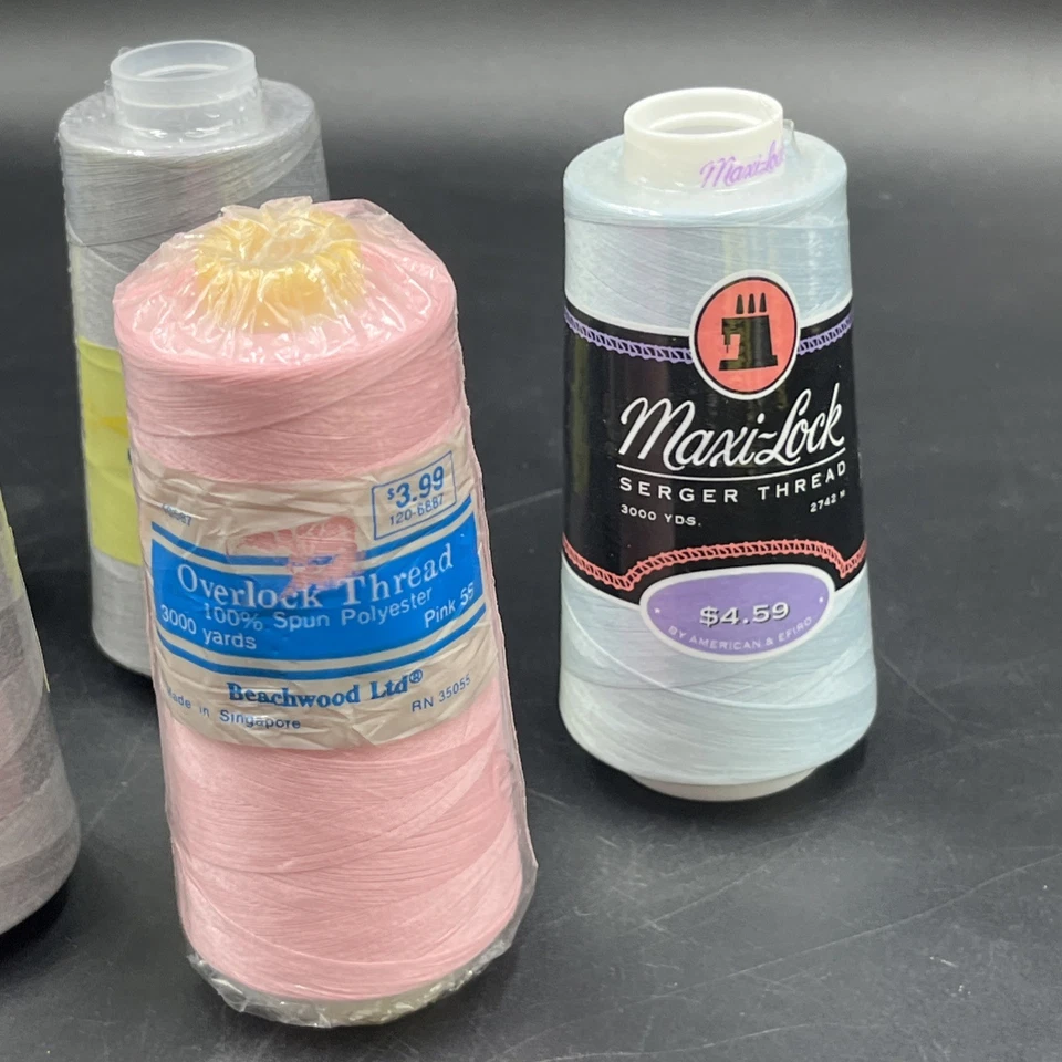 10 Cones Overlock Thread Priced Sew Right Collection 3000yd Cone New Sealed - Image 2 of 4