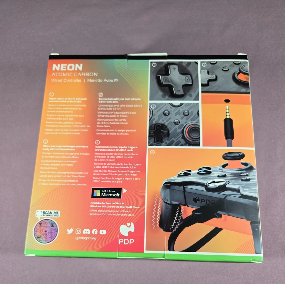 Brand New Neon Atomic Carbon Wired Controller for XBOX Series X-S ONE by PDP - Image 3 of 4