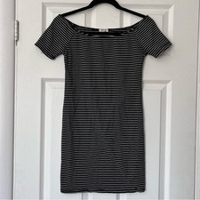 Heart & Hips Striped Off-Shoulder Mini Dress - Size S