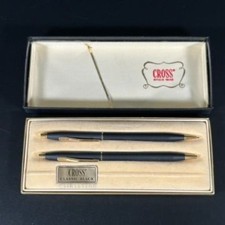 Vintage CROSS Classic Black 2501 Ball Pen Pencil Set Original Box PARTS REPAIR