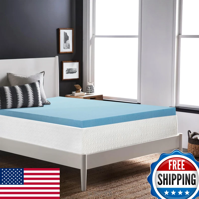 Zayton 3-Inch Gel Memory Foam Mattress Topper Certipur-Us Certified For