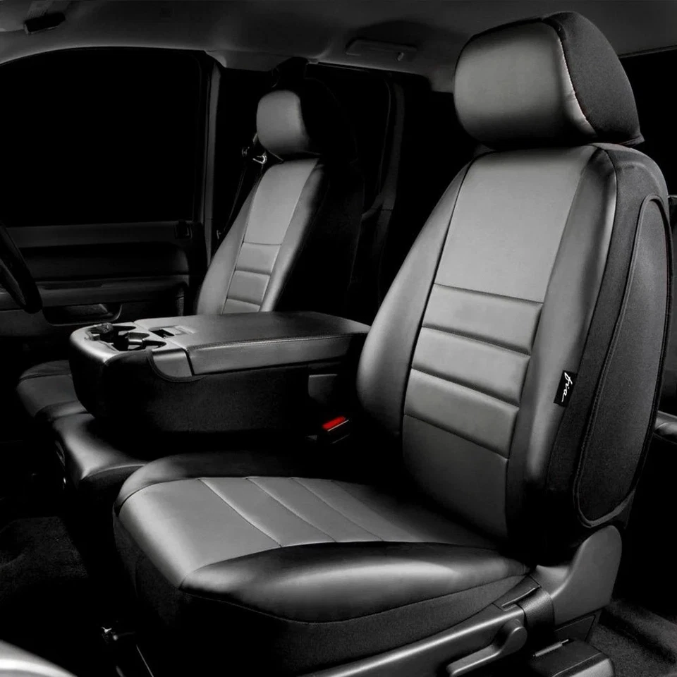 For Chevy Silverado 1500 99-02 Seat Covers LeatherLite Series 1st Row Black & - Imagem 2 de 3