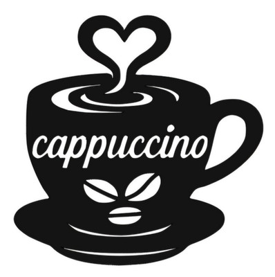 Cappuccino Tasse Aufkleber 2er Pack Herz Dampf Küche Wand Fliesen Fensteraufkleber