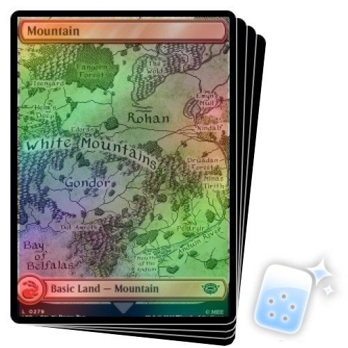 FOIL MOUNTAIN (279) (FULL ART) X4 The Lord Of The Rings Magic MTG MINT CARD