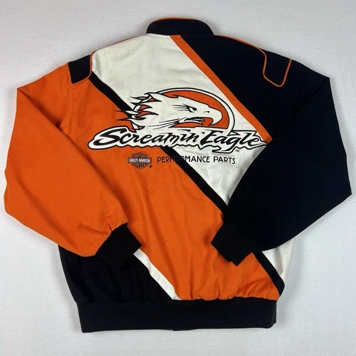 Vintage Harley Davidson Screaming Eagle Racing Jacket NHRA Nascar Size Large - product listing photo