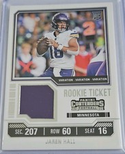 2023 Panini Contenders Rookie Ticket Swatches Jaren Hall Vikings #TS16V RC MEM