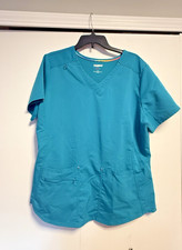 SCRUBSTAR ULTIMATE MEDICAL Scrub Top TEAL Size XL V Neck WOMEN / UNISEX