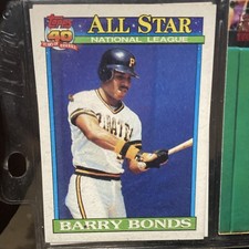 Topps 1991 All-Star Barry Bonds #401 Pittsburgh Pirates 40 Years Baseball Card