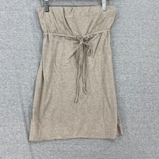 Ambiance Apparel Dress Womens Small (Chico) Beige Strapless Empire Built In Bra