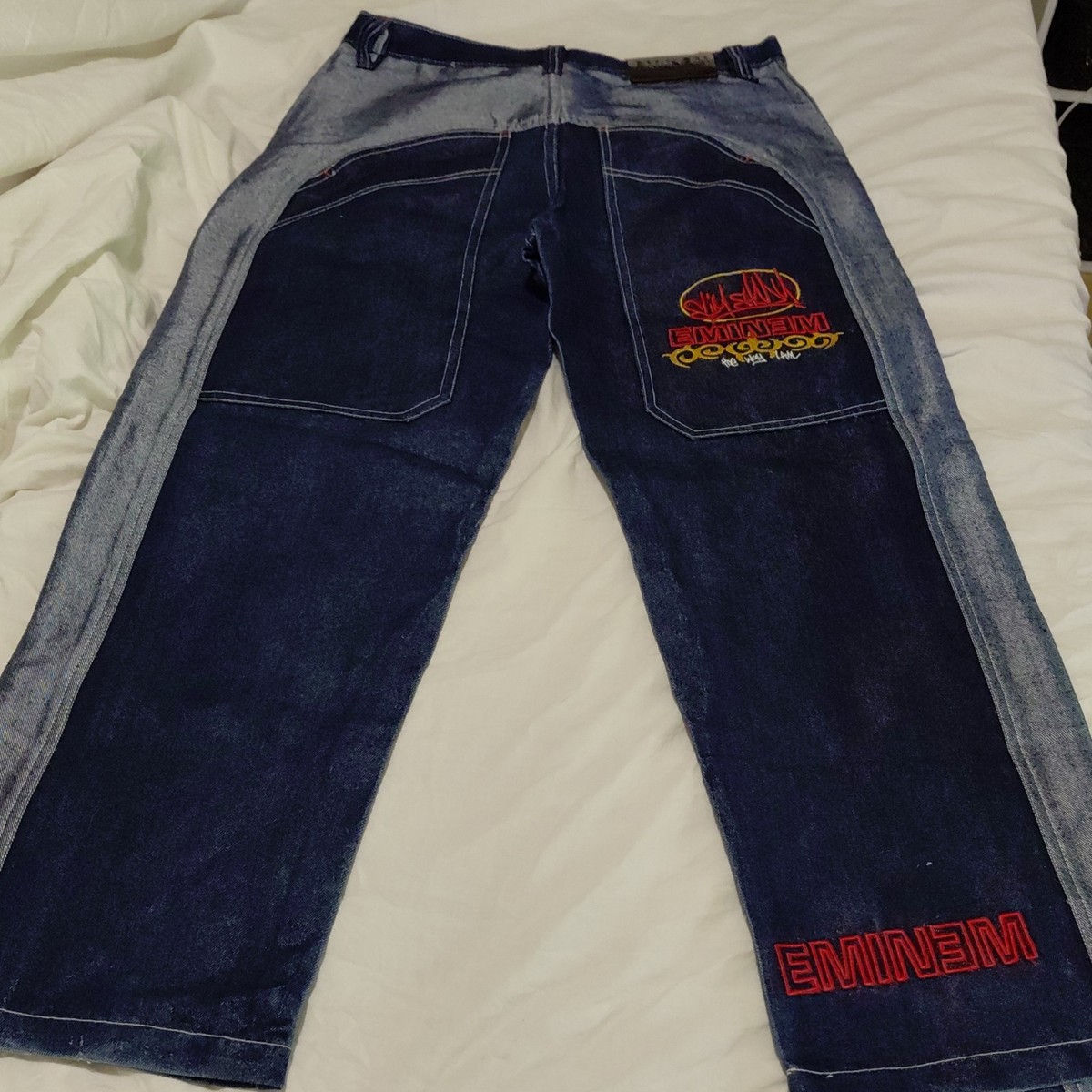 Vintage Y2K Eminem Slim Shady Jeans 2 Tone! Shiny Baggy RARE! | eBay