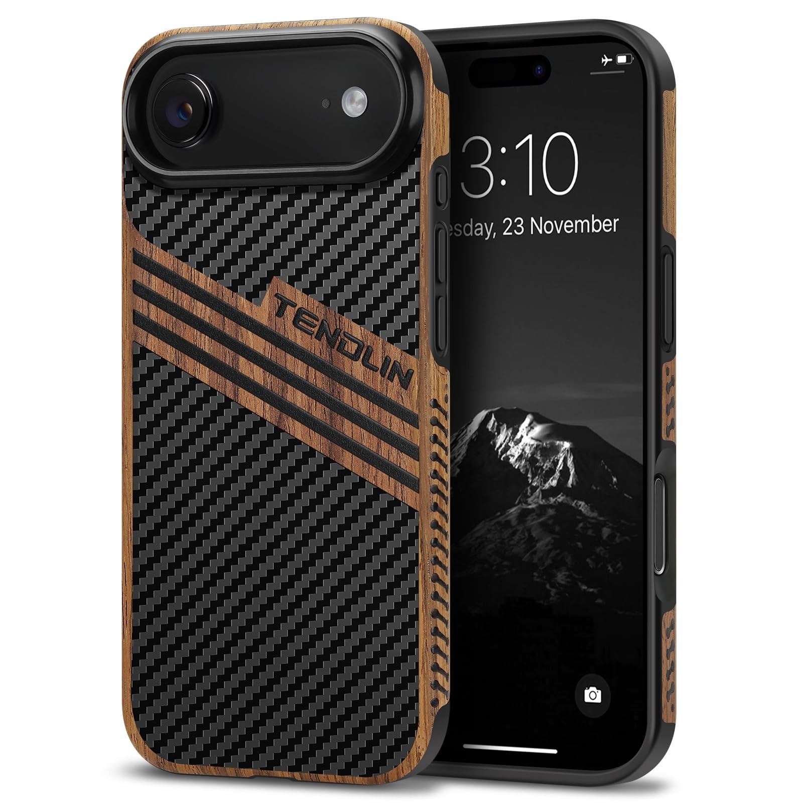 Coque iPhone Air bois et cuir étui élégant idéal pour le bureau