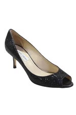Jimmy Choo Women's Open Toe Sequin Slip-On Party Shoes Black Size 39.5