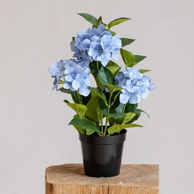 Large Faux Hydrangea Tree in Pot   Lifelike Real-Touch Artificial Hydrangea P...