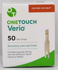 One Touch Verio Glucose Test Strips 50 New Sealed Exp. 2026-11-3 NEW BNIB