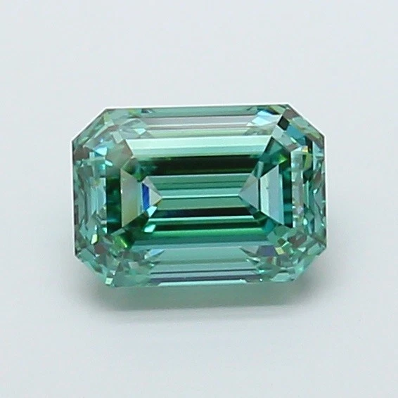 4.06 Emerald Lab Grown Diamond Engagement Ring Fancy Vivid Greenish Green VVS2 - Image 3 of 4