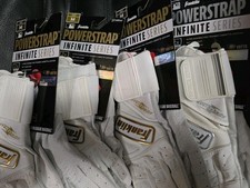 LOTE DE 4-2026-Franklin Powerstrap Infinite Series Guantes de Bateo BLANCO/DORADO/MED