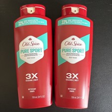 2x Old Spice Pure Sport Men  s Body Wash, 24 fl oz Ea New