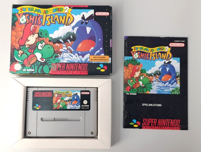 Nintendo SNES Spiel SUPER MARIO WORLD 2 Yoshi ˋs Island CIB OVP TOP Sammlung RAR
