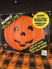 Vintage Halloween Blinky Jack O Lantern Giant Blow Mold In Box WORKS